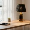 White & Golden Ceramic Table Lamp with Cream Fabric Shade45