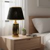 White & Golden Ceramic Table Lamp with Cream Fabric Shade58